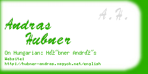 andras hubner business card